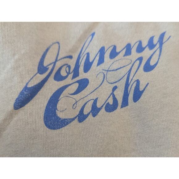Johnny‎ Cash Men's Walk the Line Cotton Graphic Tee Tan Size XL NWOT - Picture 4 of 5